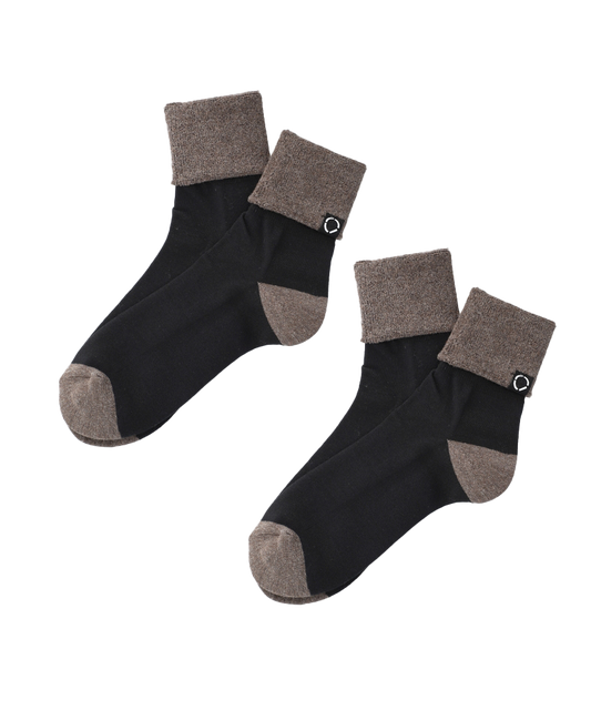 SOCKS! ORGANIC 2-PACK BLACK X BROWN
