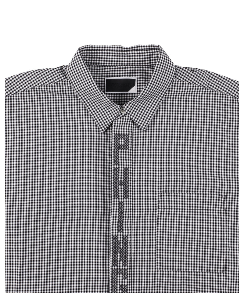 STITCH TEXT SHIRT BLACK CHECK