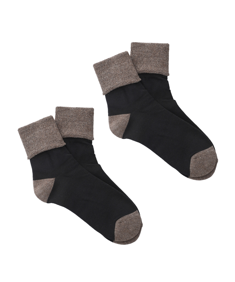 SOCKS! ORGANIC 2-PACK BLACK X BROWN