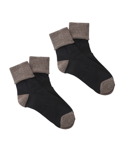 SOCKS! ORGANIC 2-PACK BLACK X BROWN