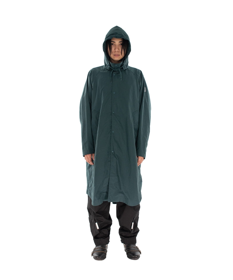 DETACHABLE HOOD RAIN COAT DARK FOREST