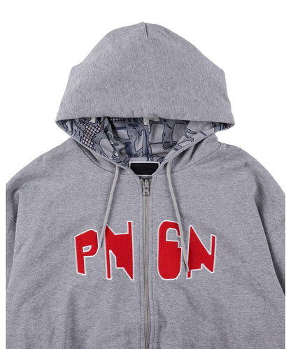 PNGN ZIP HOODIE HEATHER GREY