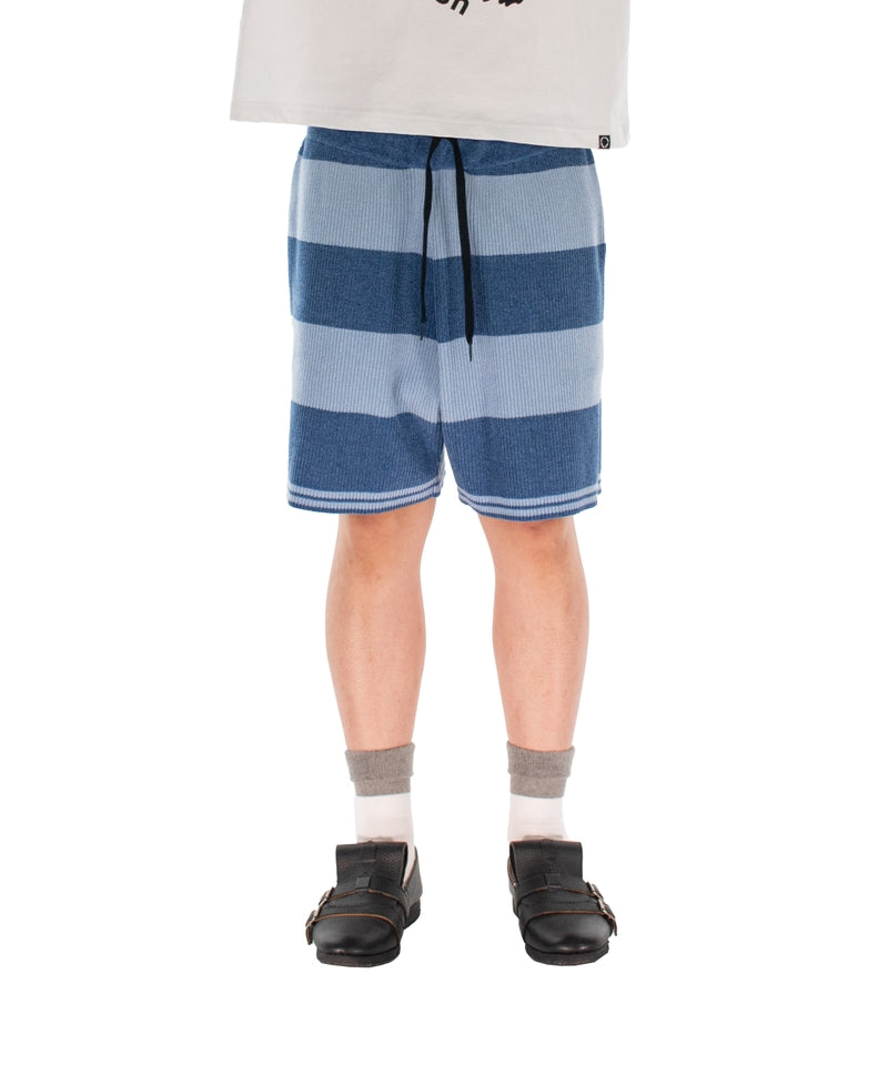 CORDY KNIT SHORTS STRIPE BLUE