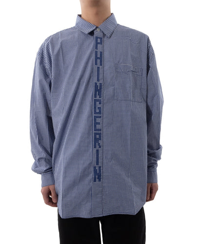 STITCH TEXT SHIRT BLUE