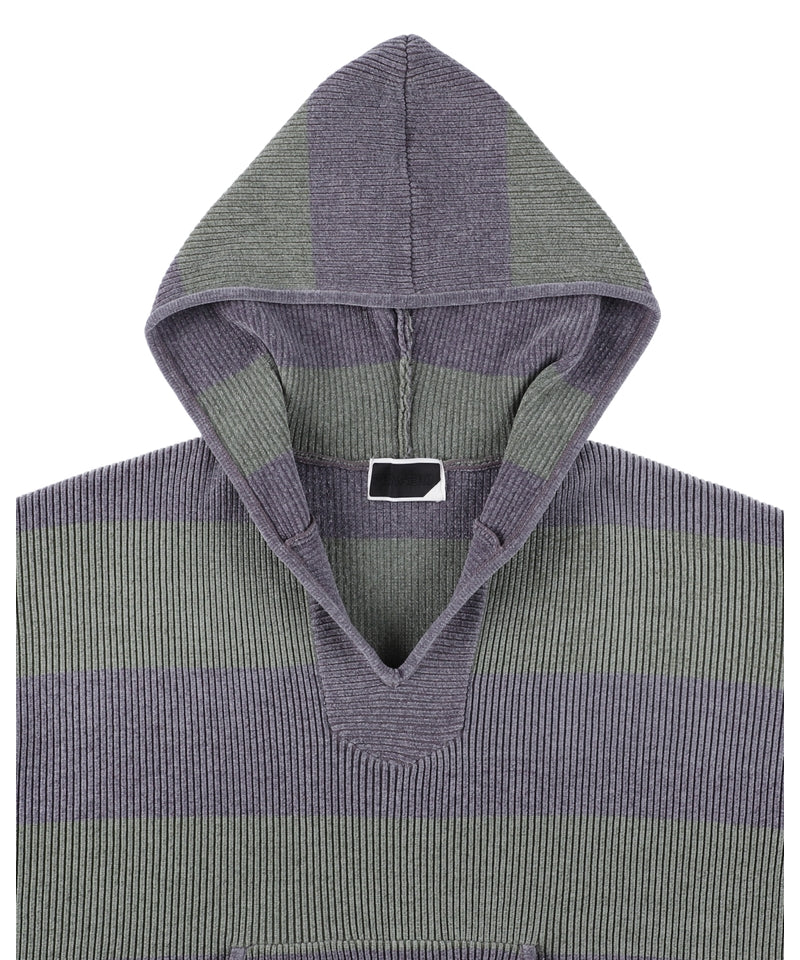 CORDY KNIT MEXPARKA STRIPE GREY