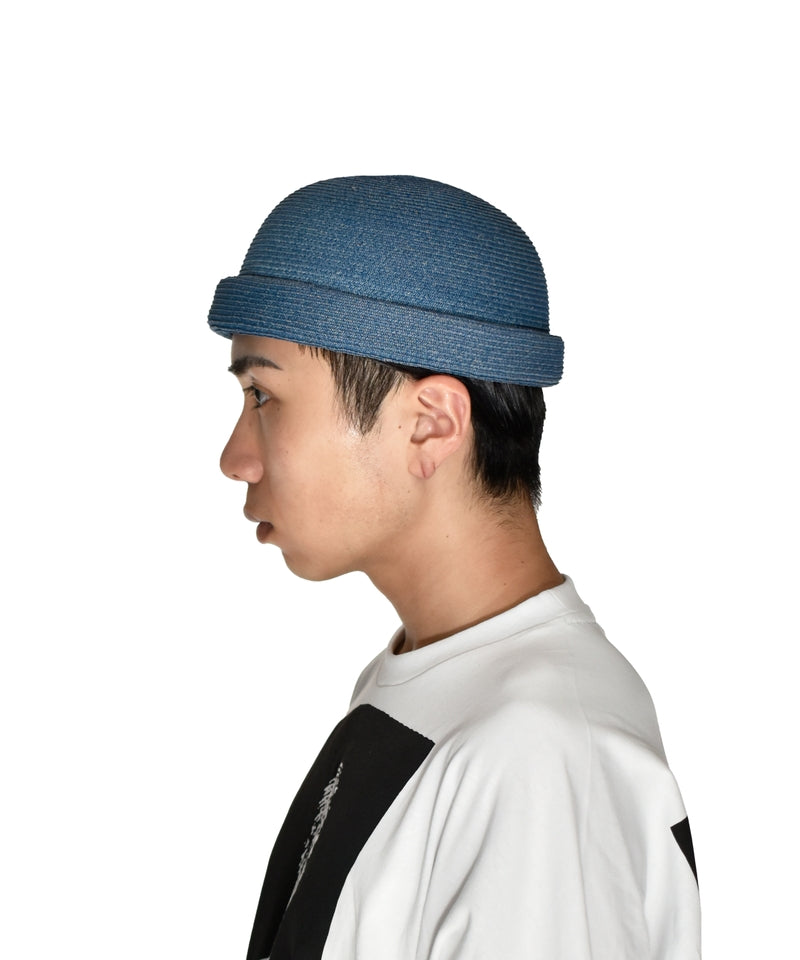 STRAW BEANIE HEATHER BLUE