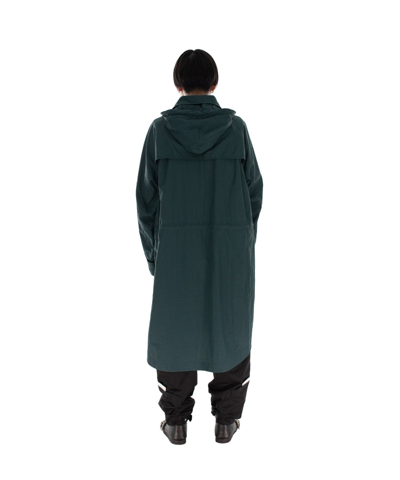 DETACHABLE HOOD RAIN COAT DARK FOREST