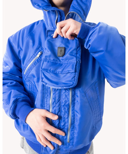 ELEVATION HOODED BOMBER JACKET BLUE