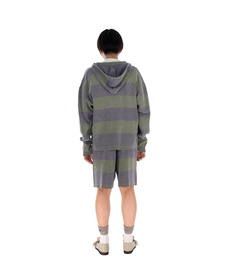 CORDY KNIT MEXPARKA STRIPE GREY