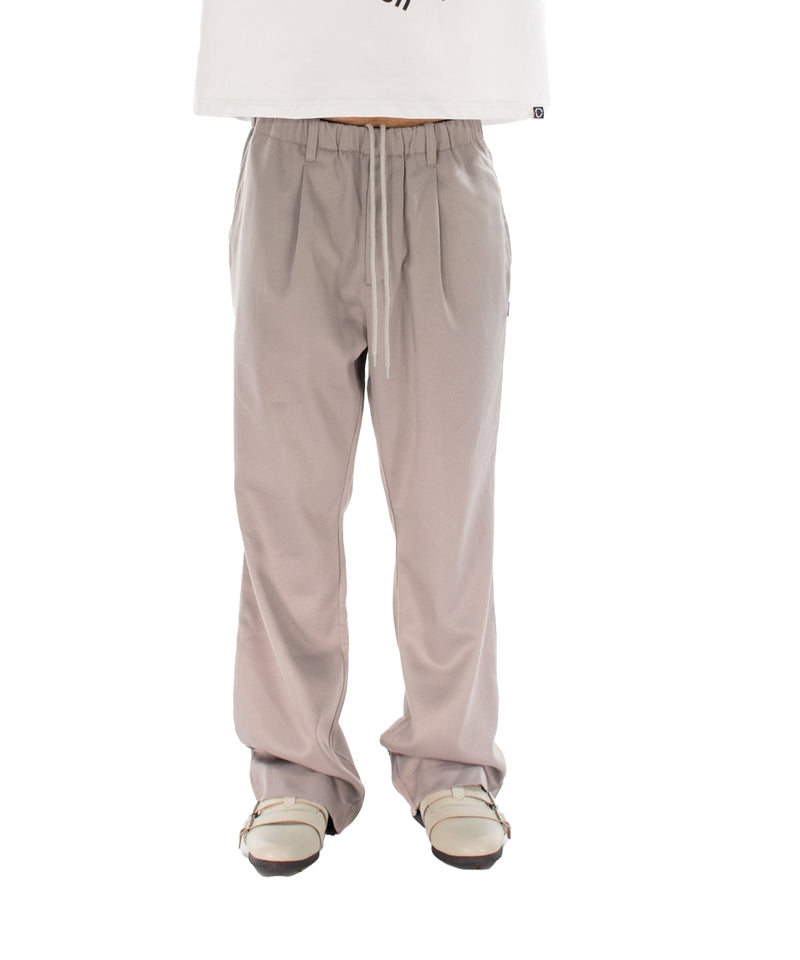 SHOECUT POLY-TWILL TROUSERS GREIGE