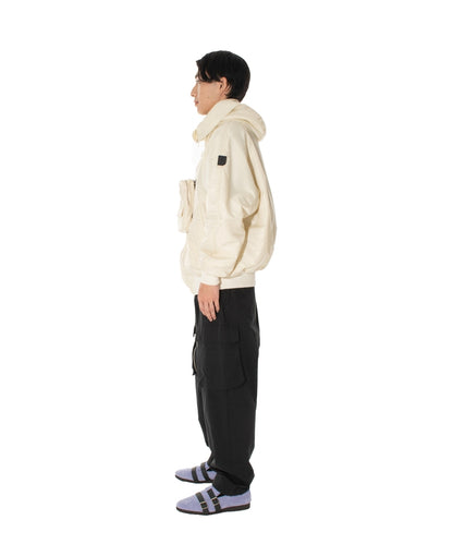 ELEVATION HOODED BOMBER JACKET OFF WHITE