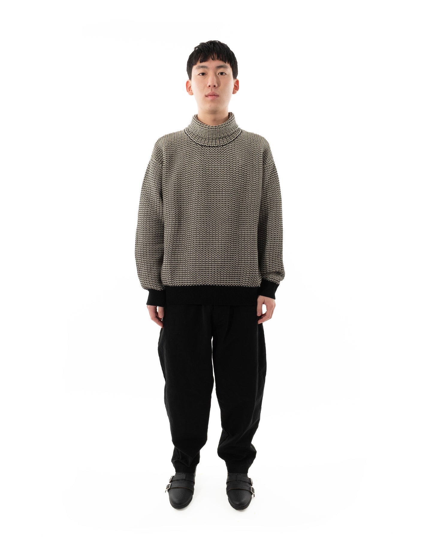 MIX KNIT SWEATER GREY