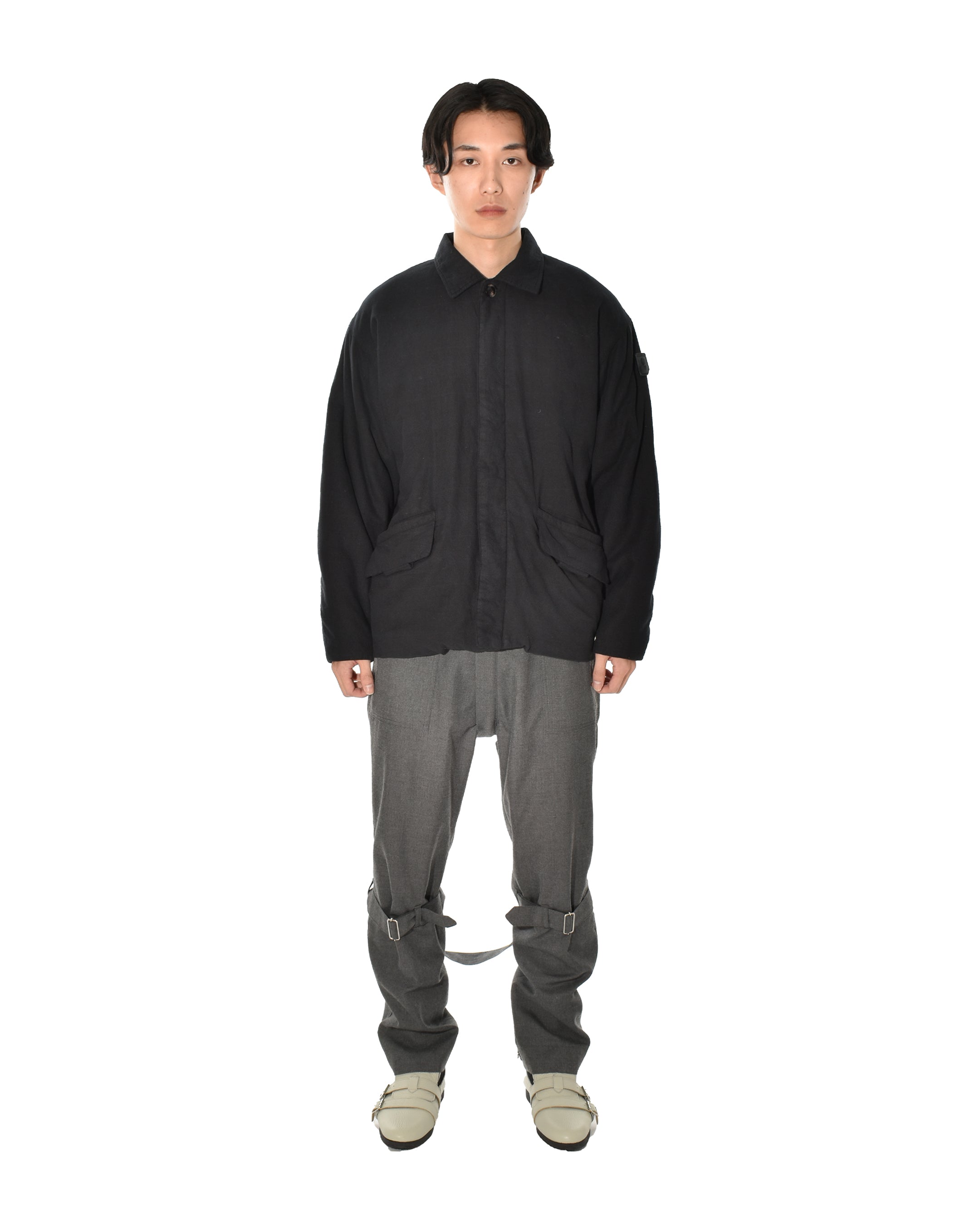 PUFFLE DYED COACH JACKET BLACK