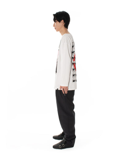 AGENT.P BOAT-NECK L/S TEE WHITE