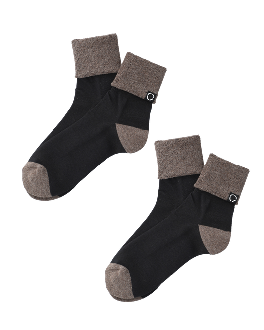 SOCKS! ORGANIC 2-PACK  BLACK X BROWN