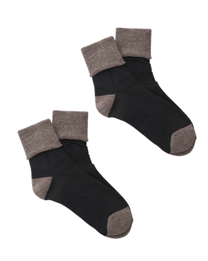 SOCKS! ORGANIC 2-PACK  BLACK X BROWN