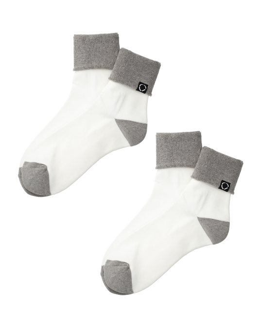 SOCKS! ORGANIC 2-PACK  WHITE X GREY