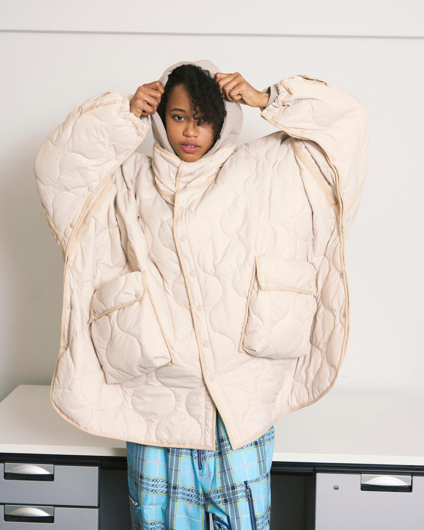 FUTON QUILT COAT BLACK
