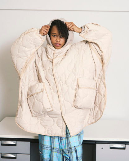 FUTON QUILT COAT BLACK