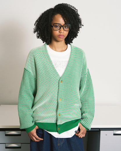 MULTI KNIT CARDIGAN GREEN