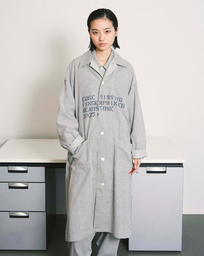 HAND-STENCILED SLEEPER STRIPE OFF WHITE