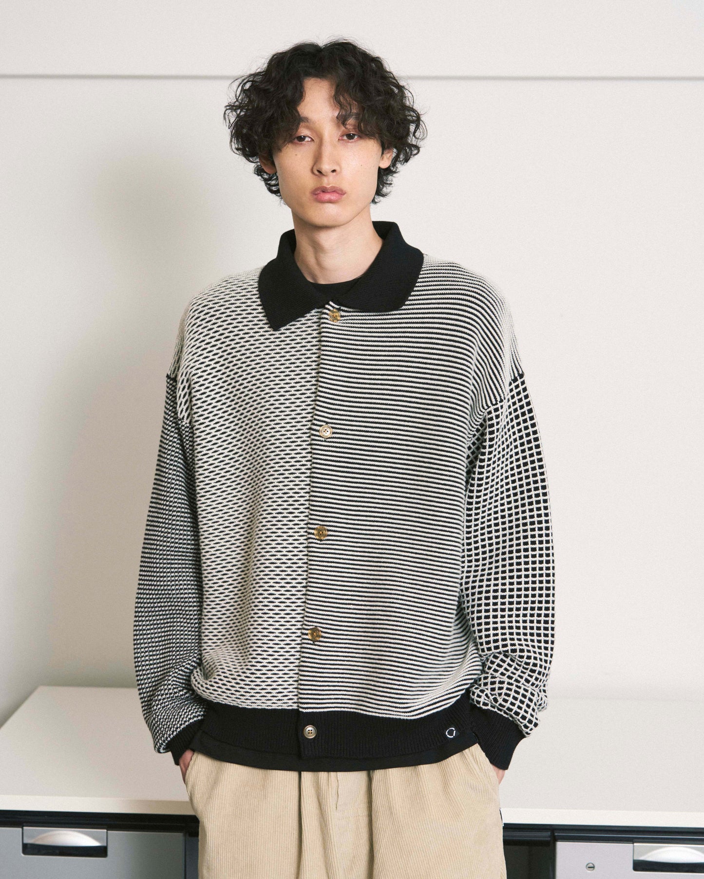 MULTI KNIT SHIRT JACKET BLUE