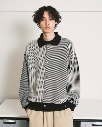 MULTI KNIT SHIRT JACKET BLUE