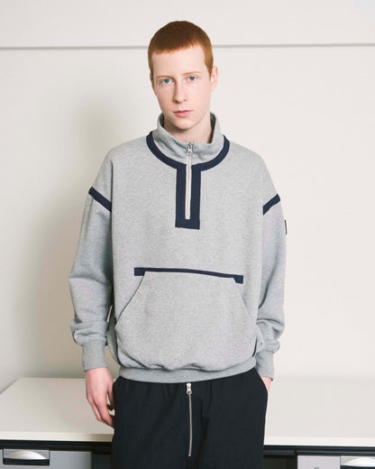 QUARTER ZIP SWEATSHIRT HEATHER GREY