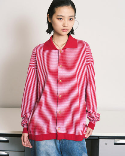 STRIPE KNIT SHIRT BLUE
