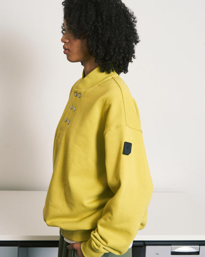 DOUBLE HENLEY SWEATSHIRT BLACK