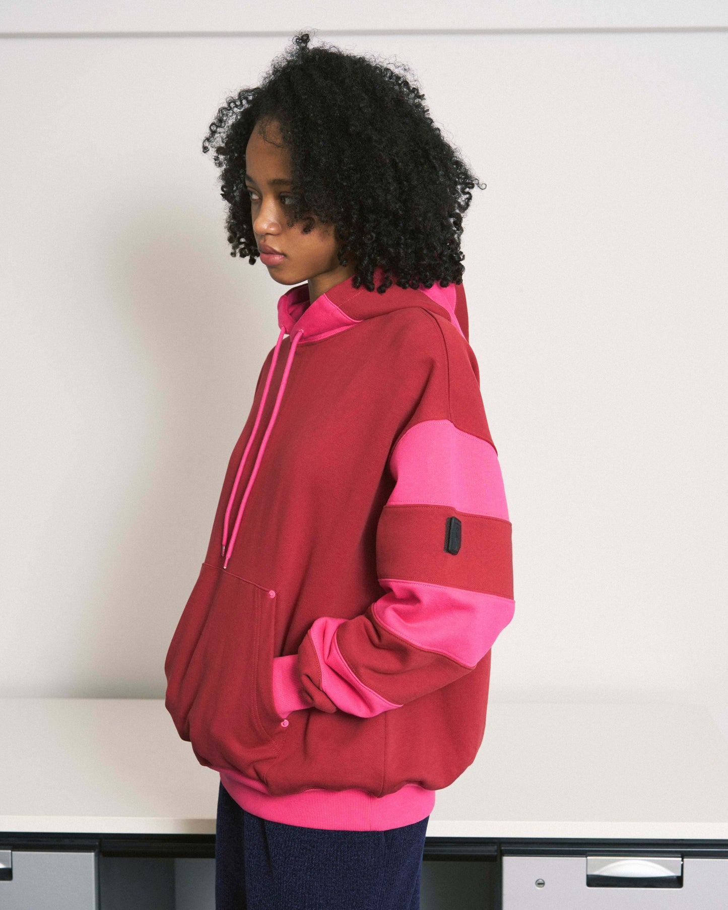 BORDER PATCH HOODIE GREEN X NAVY
