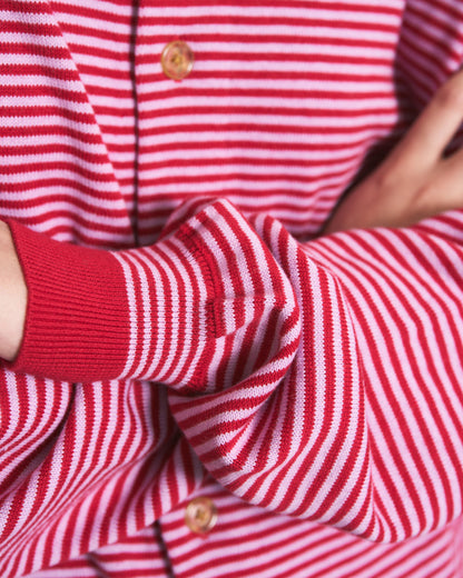 STRIPE KNIT SHIRT BLUE