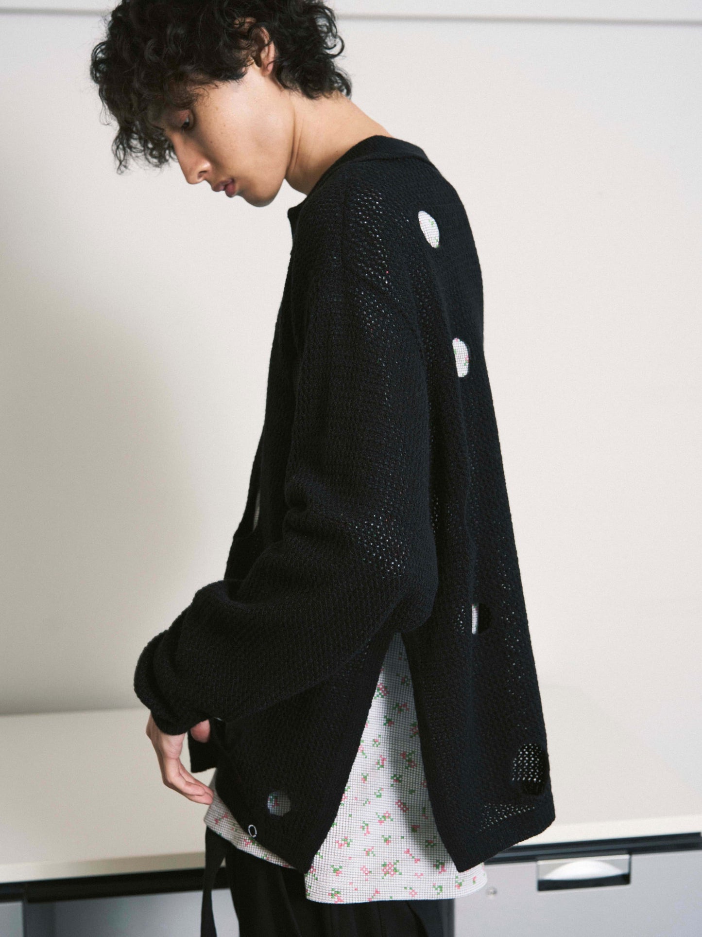HOLE KNIT SKIPPER BLACK