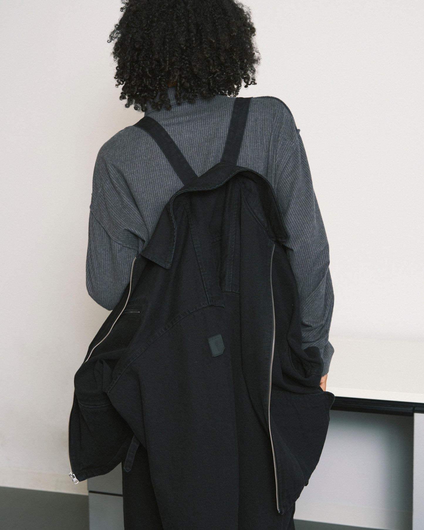ZIP DENIM WORK JACKET NAVY