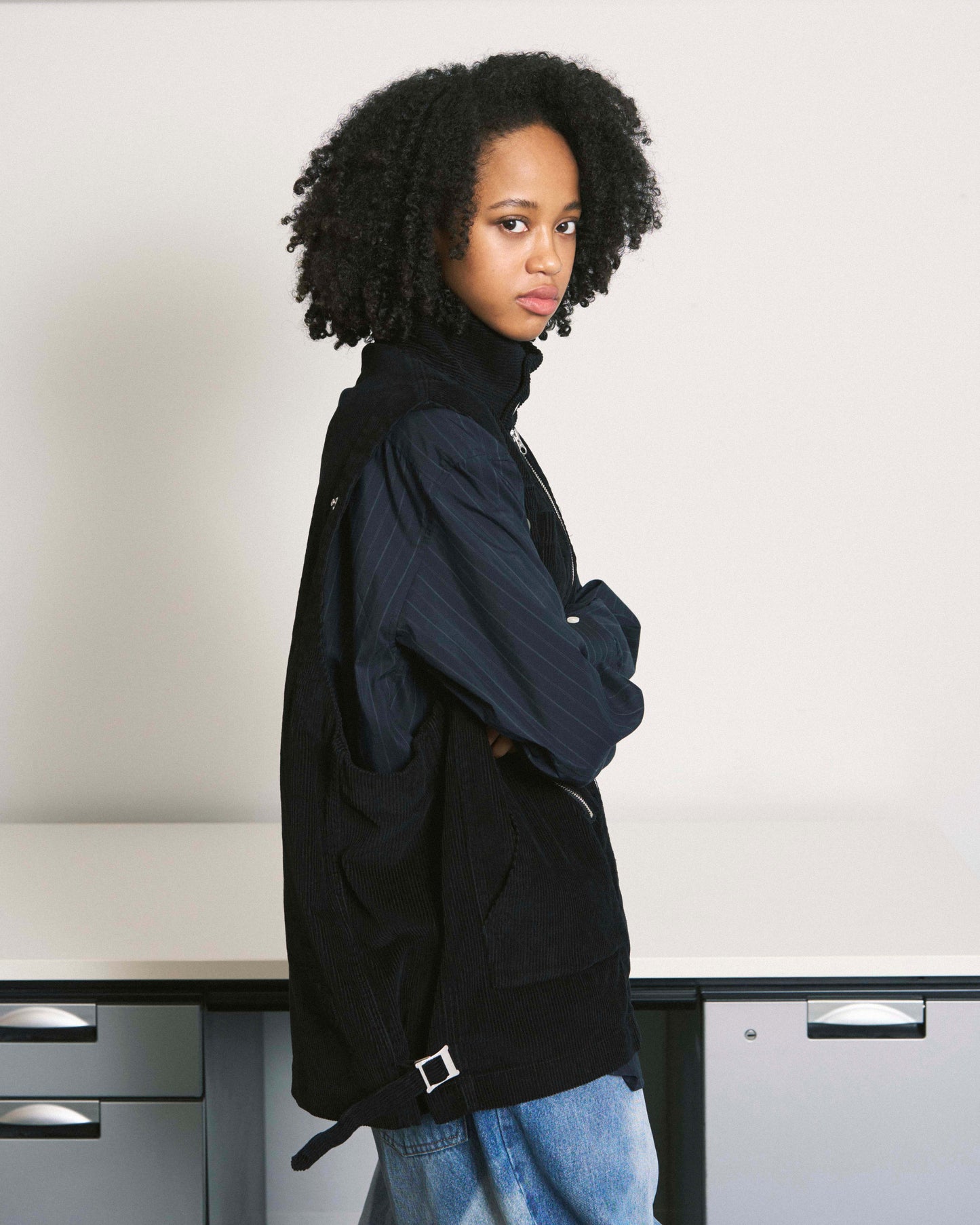 DOUBLE CORD JACKET BLACK