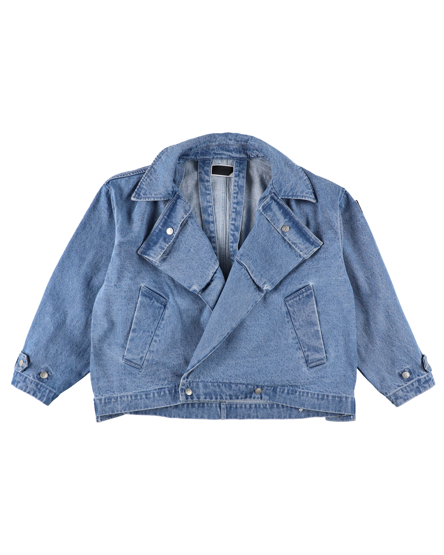 DENIM TWIN SHORT COAT SAX