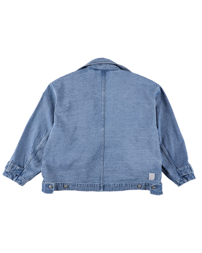 DENIM TWIN SHORT COAT SAX