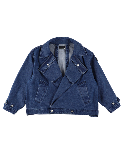 DENIM TWIN SHORT COAT BLUE