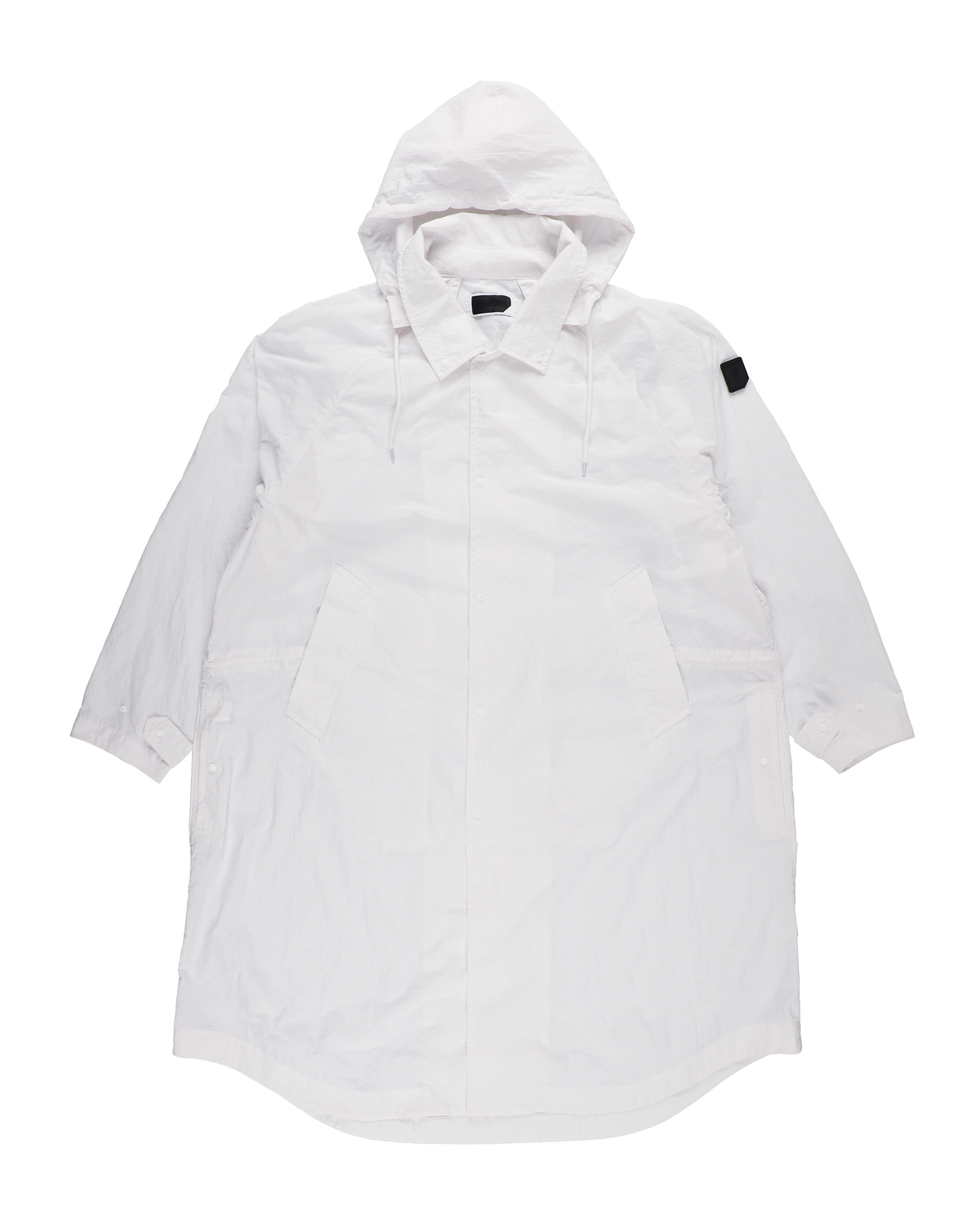 DETACHABLE HOOD RAIN COAT WHITE