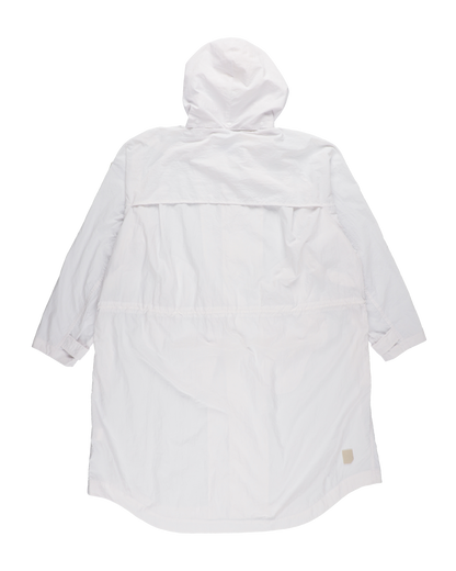 DETACHABLE HOOD RAIN COAT WHITE