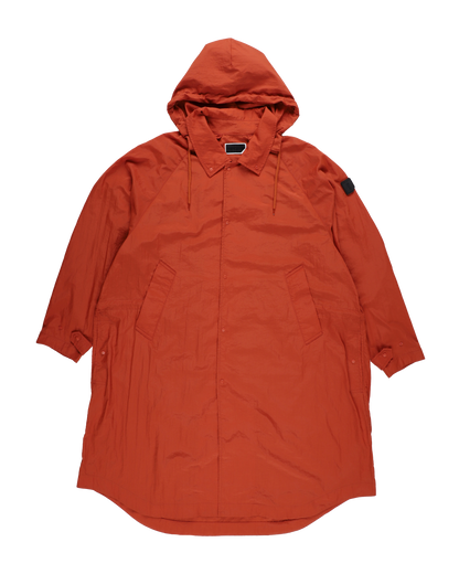 DETACHABLE HOOD RAIN COAT ORANGE BROWN