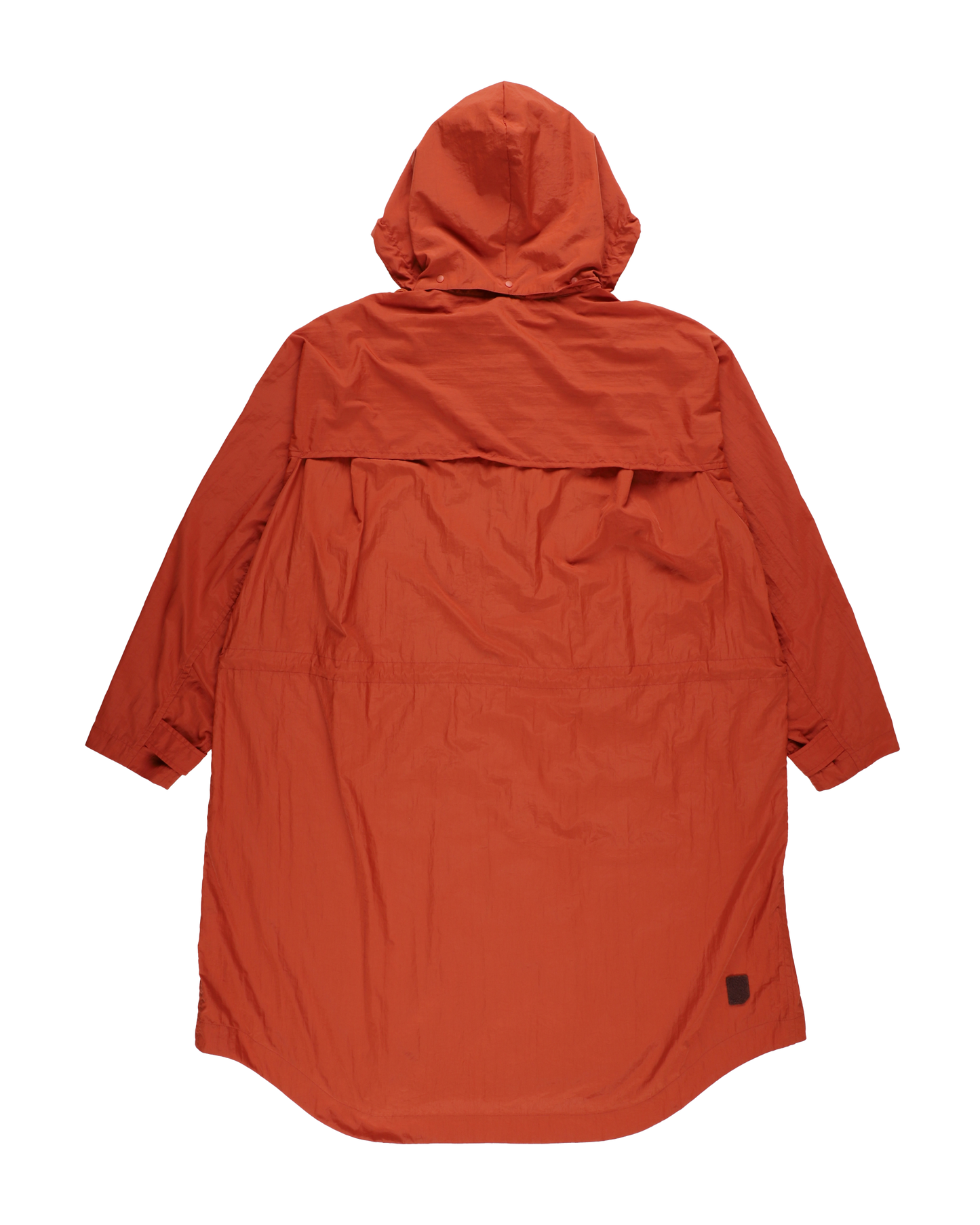 DETACHABLE HOOD RAIN COAT ORANGE BROWN