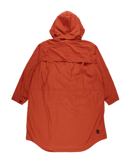 DETACHABLE HOOD RAIN COAT ORANGE BROWN