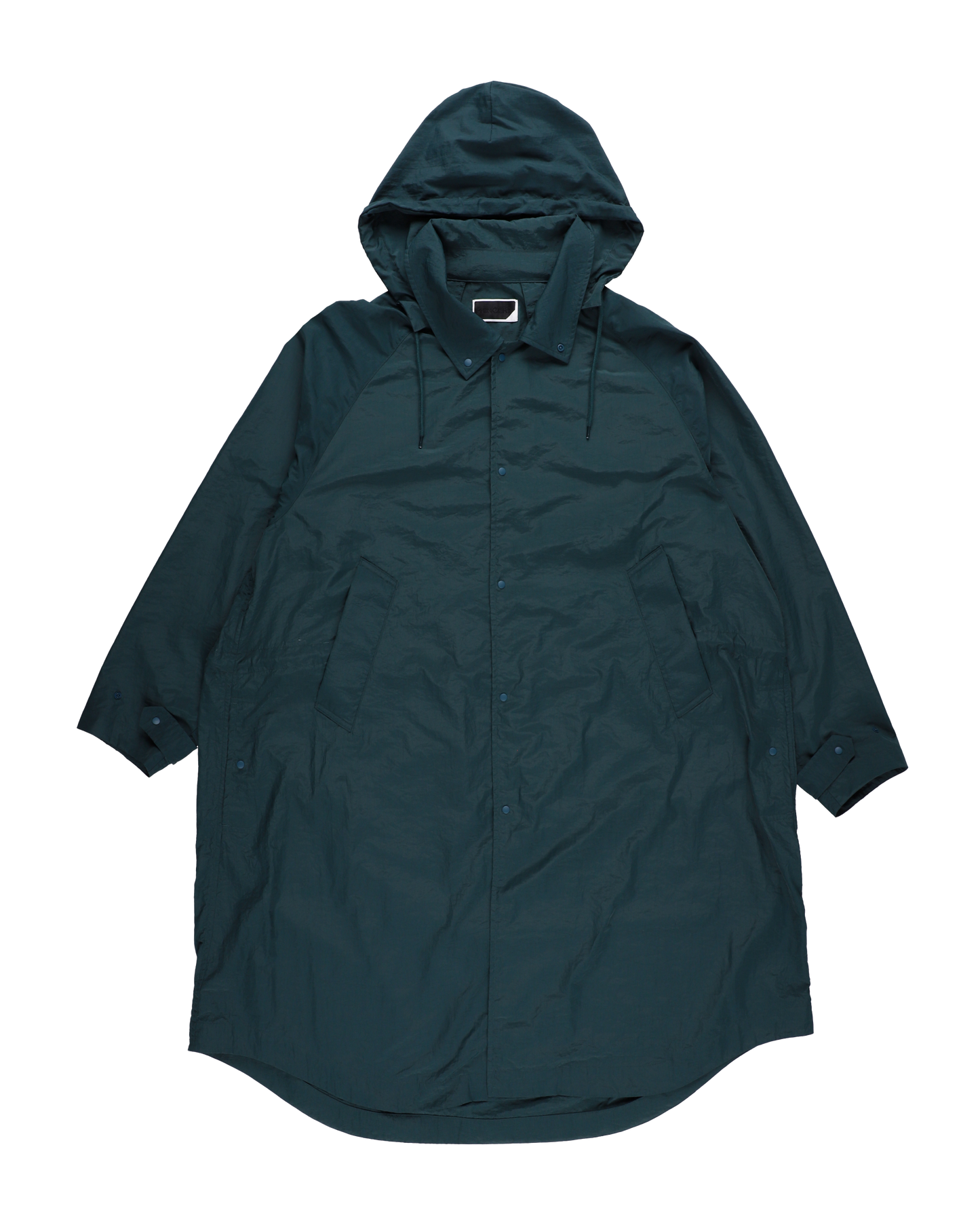 DETACHABLE HOOD RAIN COAT DARK FOREST