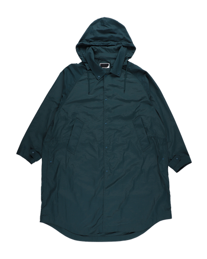 DETACHABLE HOOD RAIN COAT DARK FOREST