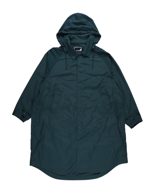 DETACHABLE HOOD RAIN COAT DARK FOREST