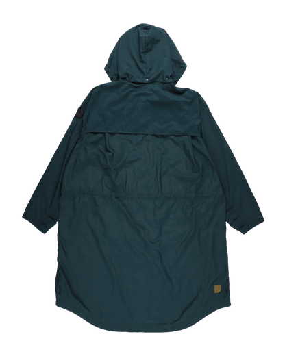 DETACHABLE HOOD RAIN COAT DARK FOREST