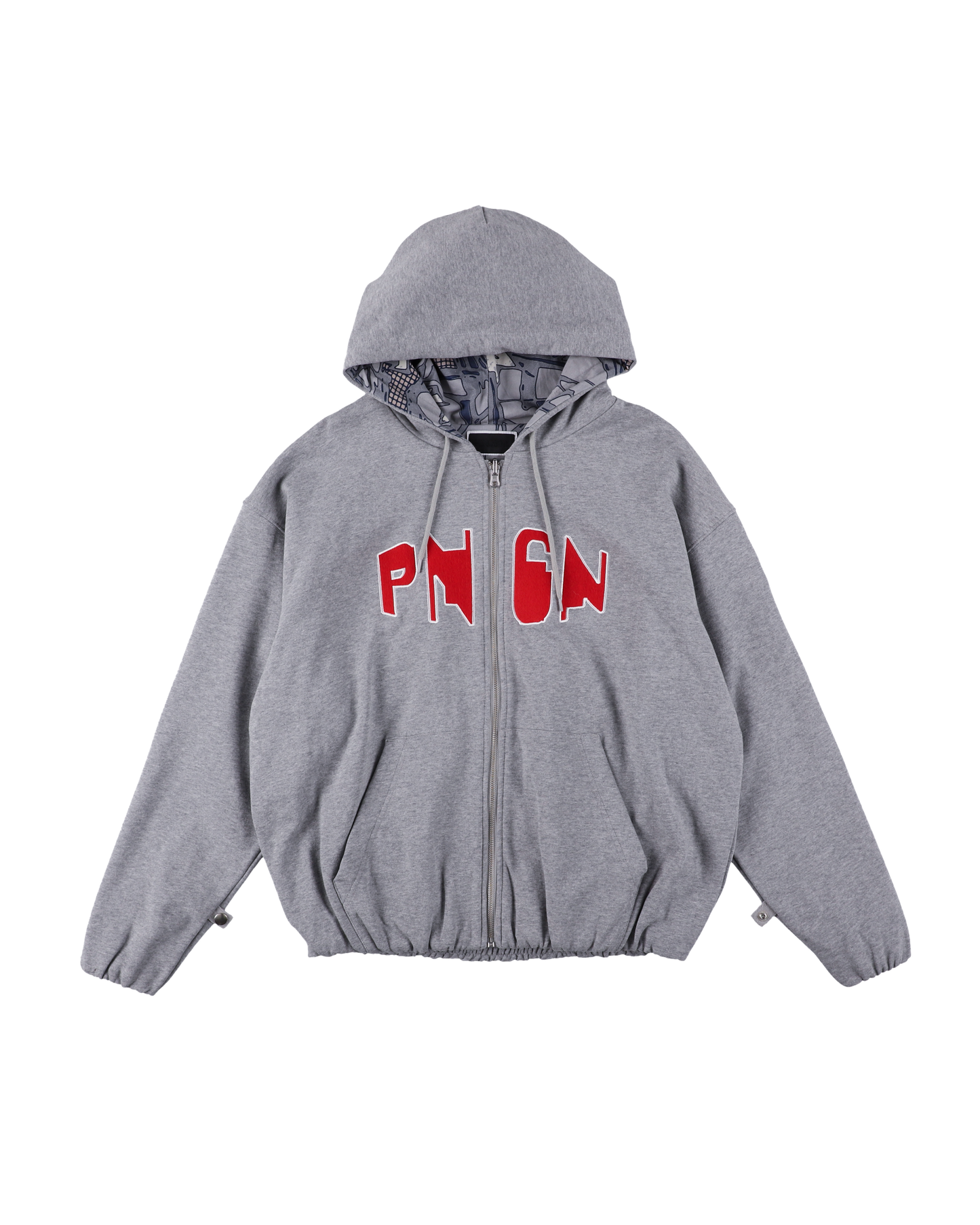 PNGN ZIP HOODIE HEATHER GREY