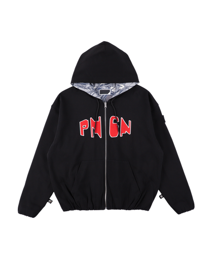 PNGN ZIP HOODIE BLACK