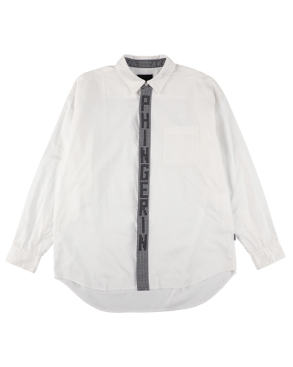 STITCH TEXT TIE SHIRT WHITE